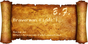 Braverman Fidél névjegykártya